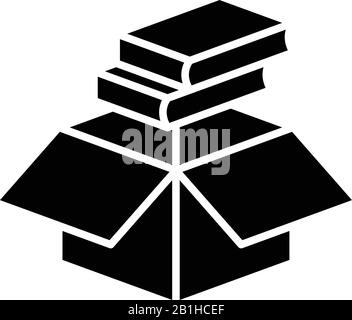 Books black icon, concept illustration, vector flat symbol, glyph sign. Stock Vector