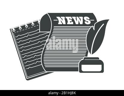 Intellectual right property and literary work copyright isolated icon Stock Vector