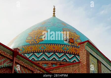 Gorgeous Dome of the Blue Mosque of Yerevan, the Largest and the Only Active Mosque in Armenia Stock Photo