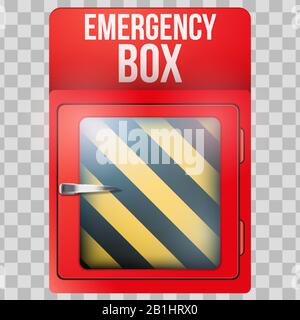 Empty red box with in case of emergency Stock Vector