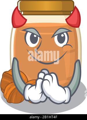 Devil walnut butter Cartoon in character design Stock Vector