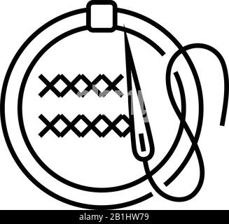 Fancywork line icon, concept sign, outline vector illustration, linear symbol. Stock Vector