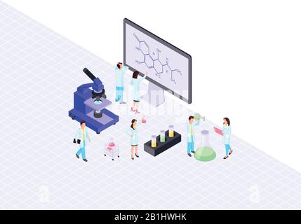 Academics isometric color vector illustration Stock Vector