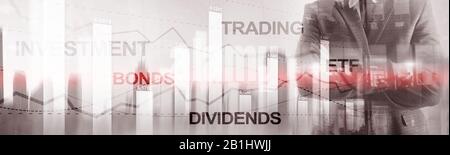 Bonds dividends concept. Abstract Business Finance Background Banner. Stock Photo