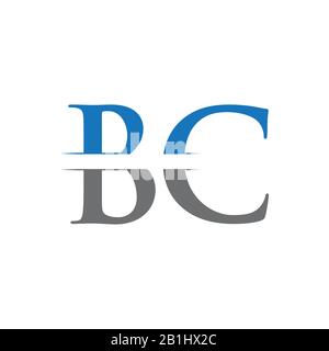 Creative black letter BC b c logo with leading lines and road concept ...