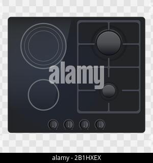 surface of electric and gas hob Stock Vector