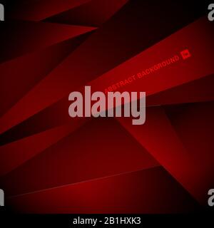 Abstract red and black gradient geometric triangle low polygon background texture. Vector illustration Stock Vector