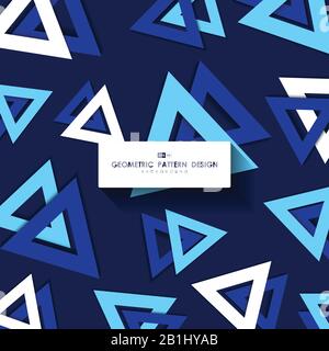 Abstract triangle pattern design of blue cover template presentation background. Use for ad, poster, artwork, template design, print. illustration Stock Vector