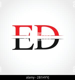 Initial ED Letter Linked Logo Business Vector Template. Creative Letter ED Logo Design Stock Vector