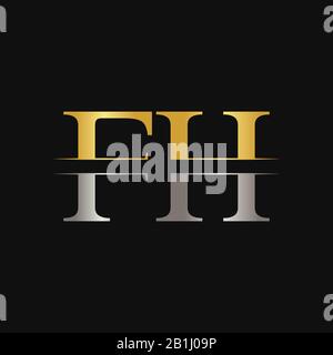 FH letter Type Logo Design vector Template. Abstract Letter FH logo ...