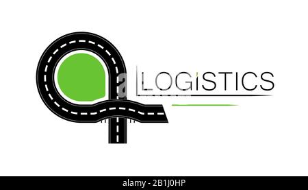 Logo or emlem of a logistics company or road service. road construction. Shipping. Transport interchange. Stock Vector