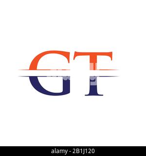 GT letter Type Logo Design vector Template. Abstract Letter GT logo Design Stock Vector