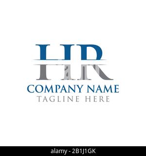 HR letter Type Logo Design vector Template. Abstract Letter HR logo Design Stock Vector
