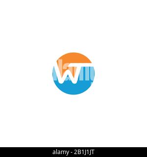 Initial letter wt  logo or tw logo vector design template Stock Vector