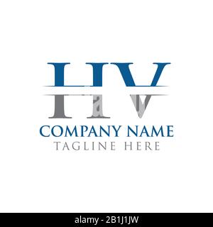HV letter Type Logo Design vector Template. Abstract Letter HV logo Design Stock Vector