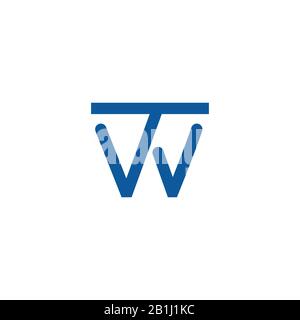 Initial letter wt  logo or tw logo vector design template Stock Vector
