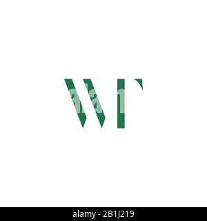 Initial letter wt  logo or tw logo vector design template Stock Vector