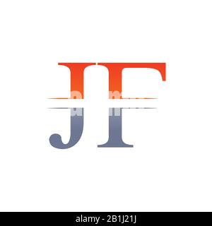JF letter Type Logo Design vector Template. Abstract Letter JF logo Design Stock Vector