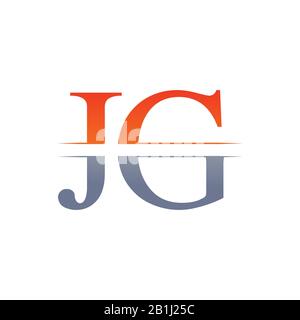 JG letter Type Logo Design vector Template. Abstract Letter JG logo Design Stock Vector