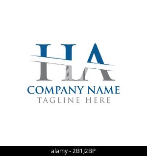 HA letter Type Logo Design vector Template. Abstract Letter HA logo Design Stock Vector