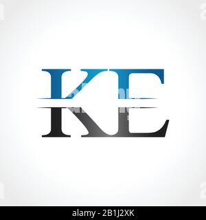 Initial KE letter Logo Design vector Illustration. Abstract Letter KE logo Design Stock Vector