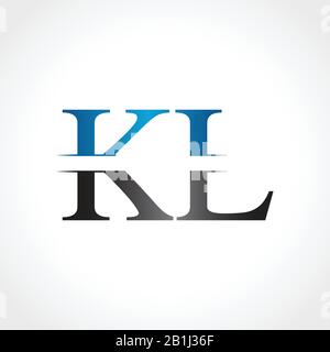 Initial KL letter Logo Design vector Illustration. Abstract Letter KL logo Design Stock Vector