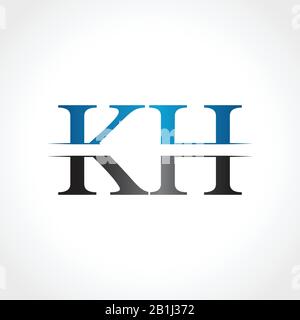 Initial KH letter Logo Design vector Illustration. Abstract Letter KH logo Design Stock Vector