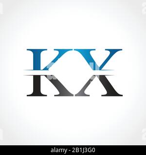 Initial KX letter Logo Design vector Illustration. Abstract Letter KX logo Design Stock Vector