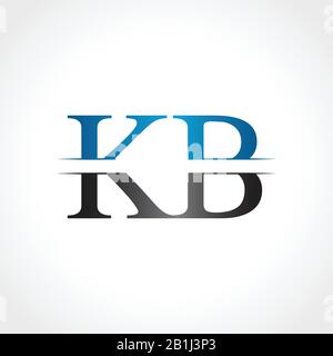 Initial KB letter Type Logo Design vector Illustration. Abstract Letter KB logo Design Stock Vector