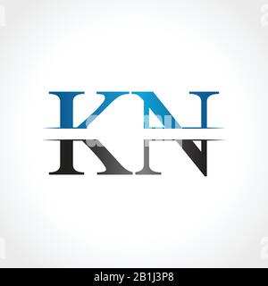 Initial KN letter Logo Design vector Illustration. Abstract Letter KN logo Design Stock Vector