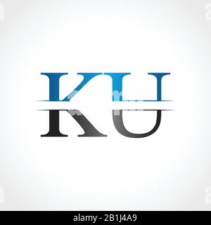 Initial KU letter Logo Design vector Illustration. Abstract Letter KU logo Design Stock Vector