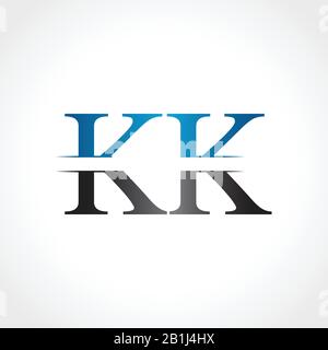 Initial KK letter Logo Design vector Illustration. Abstract Letter KK logo Design Stock Vector