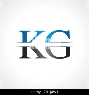 Initial KG letter Logo Design vector Illustration. Abstract Letter KG logo Design Stock Vector