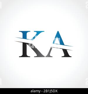 Initial KA letter Type Logo Design vector Illustration. Abstract Letter KA logo Design Stock Vector