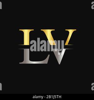 Initial LV letter Logo Design vector Template. Abstract Letter LV logo ...