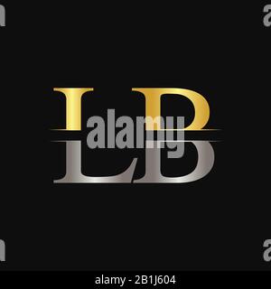 Initial LB letter Logo Design vector Template. Abstract Black Letter LB logo Design Stock Vector