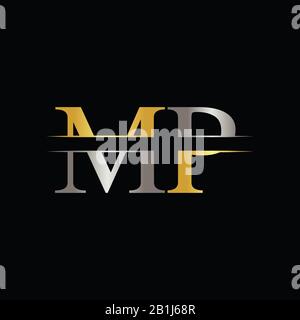 Initial MP letter Logo Design vector Template. Abstract Letter MP logo Design Stock Vector