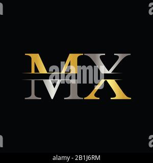 Initial MX letter Logo Design vector Template. Abstract Letter MX logo Design Stock Vector