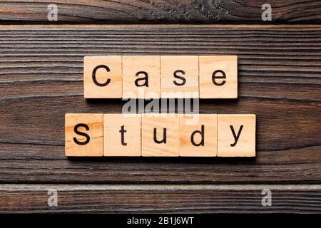 case study word written on wood block. case study text on table, concept. Stock Photo
