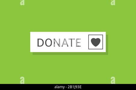 Please Donate and Give Green Sign Set Stock Vector - Illustration
