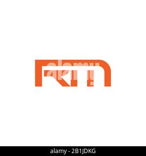 Initial letter mr or rm logo design template Stock Vector