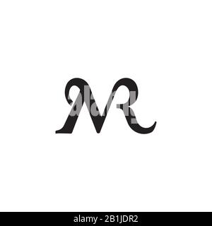 Initial letter mr or rm logo design template Stock Vector