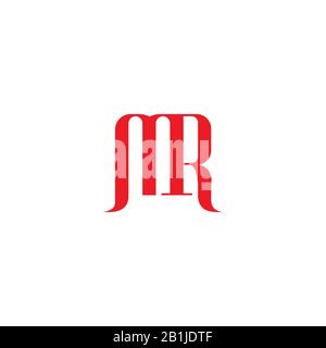 Initial letter mr or rm logo design template Stock Vector