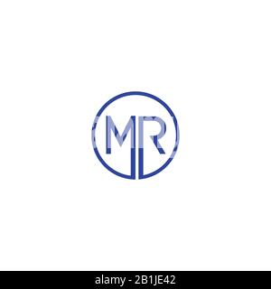 Initial letter mr or rm logo design template Stock Vector
