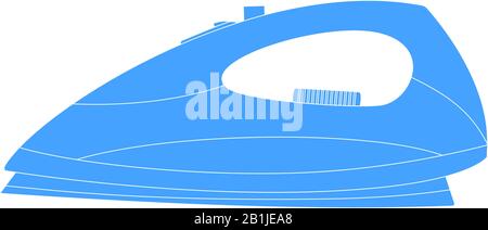 Iron icon. Blue sign Stock Vector