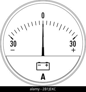 Ammeter. Outline icon Stock Vector