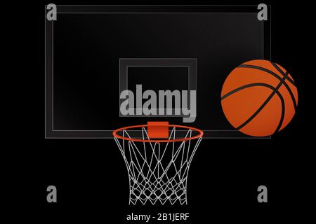 Basketball hoop and Basketball ball. Stock Vector