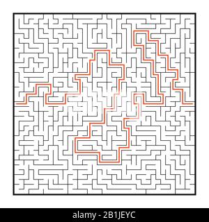 Abstract square maze. Game for kids. Puzzle for children. One entrance, one exit. Labyrinth conundrum. Flat vector illustration isolated on white back Stock Vector