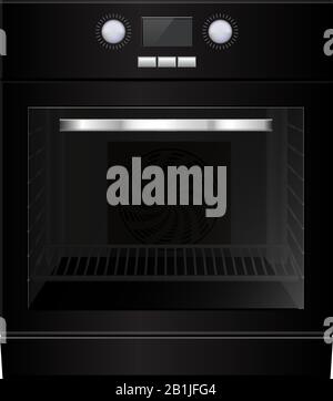 Oven. Black device Stock Vector