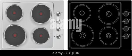 Electric cooking top Stock Vector